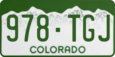 CO license plate 978TGJ