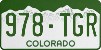 CO license plate 978TGR