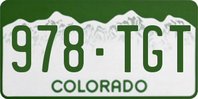 CO license plate 978TGT