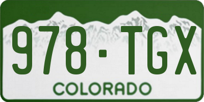 CO license plate 978TGX
