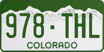 CO license plate 978THL