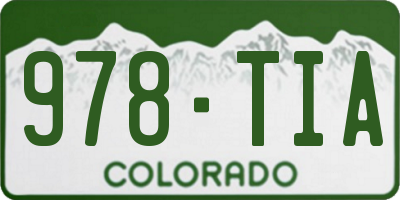 CO license plate 978TIA