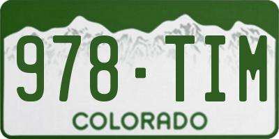 CO license plate 978TIM
