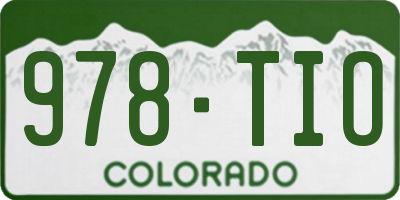 CO license plate 978TIO
