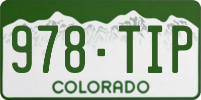 CO license plate 978TIP