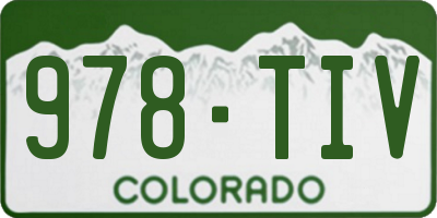 CO license plate 978TIV