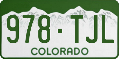 CO license plate 978TJL