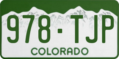 CO license plate 978TJP