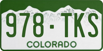 CO license plate 978TKS