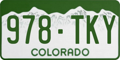 CO license plate 978TKY