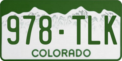 CO license plate 978TLK