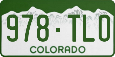 CO license plate 978TLO