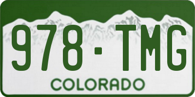 CO license plate 978TMG