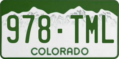 CO license plate 978TML