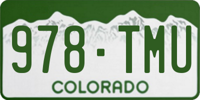 CO license plate 978TMU
