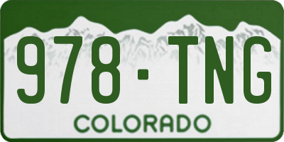 CO license plate 978TNG