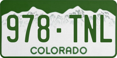CO license plate 978TNL