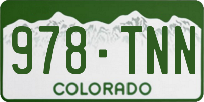 CO license plate 978TNN