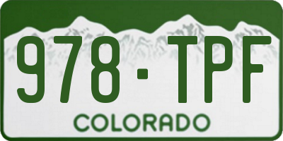 CO license plate 978TPF