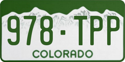 CO license plate 978TPP