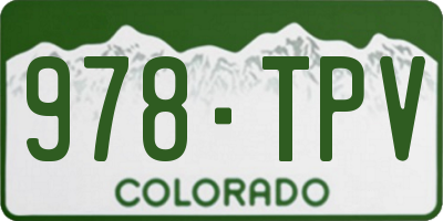 CO license plate 978TPV