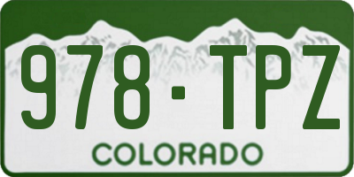 CO license plate 978TPZ