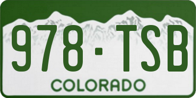 CO license plate 978TSB