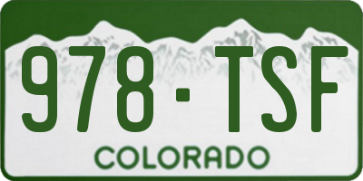 CO license plate 978TSF
