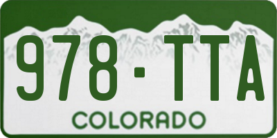 CO license plate 978TTA