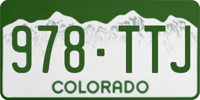 CO license plate 978TTJ