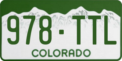 CO license plate 978TTL