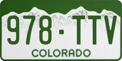 CO license plate 978TTV