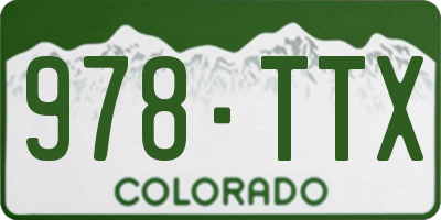 CO license plate 978TTX