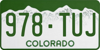 CO license plate 978TUJ
