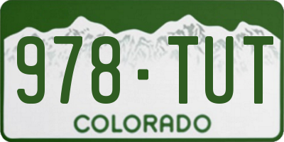 CO license plate 978TUT