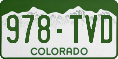 CO license plate 978TVD