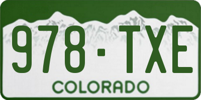 CO license plate 978TXE