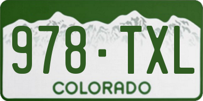 CO license plate 978TXL