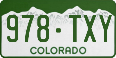 CO license plate 978TXY