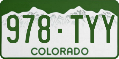 CO license plate 978TYY