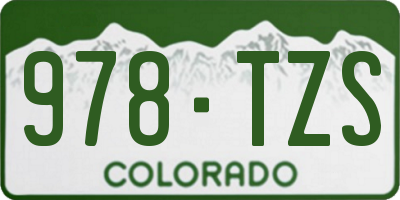 CO license plate 978TZS