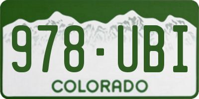 CO license plate 978UBI