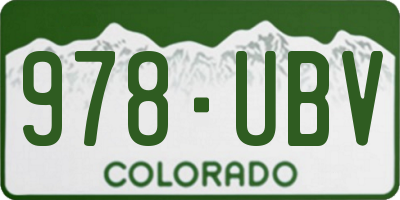 CO license plate 978UBV