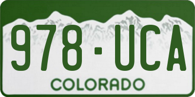CO license plate 978UCA