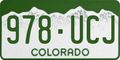 CO license plate 978UCJ