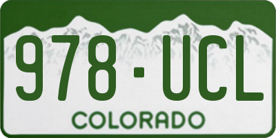 CO license plate 978UCL