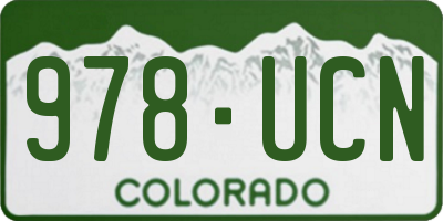 CO license plate 978UCN