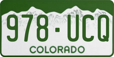 CO license plate 978UCQ