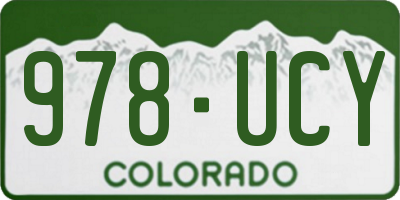 CO license plate 978UCY