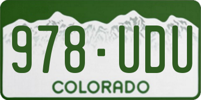 CO license plate 978UDU